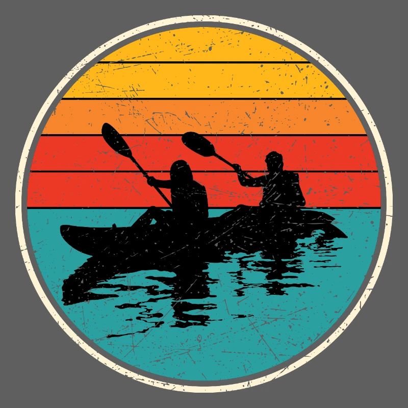 Sunset Kayak Duo Circle