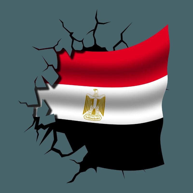 Drapeau de l’Égypte - Égypte - Drapeau Broken Design
