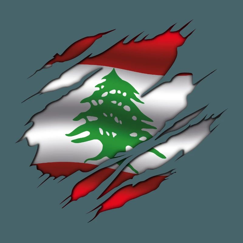 Drapeau du Liban - Drapeau déchiré