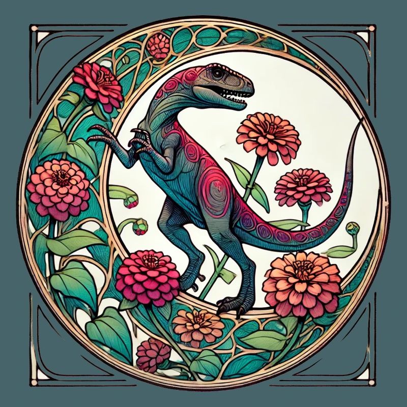 Lebendige Dinosaurier-Blumenkunst