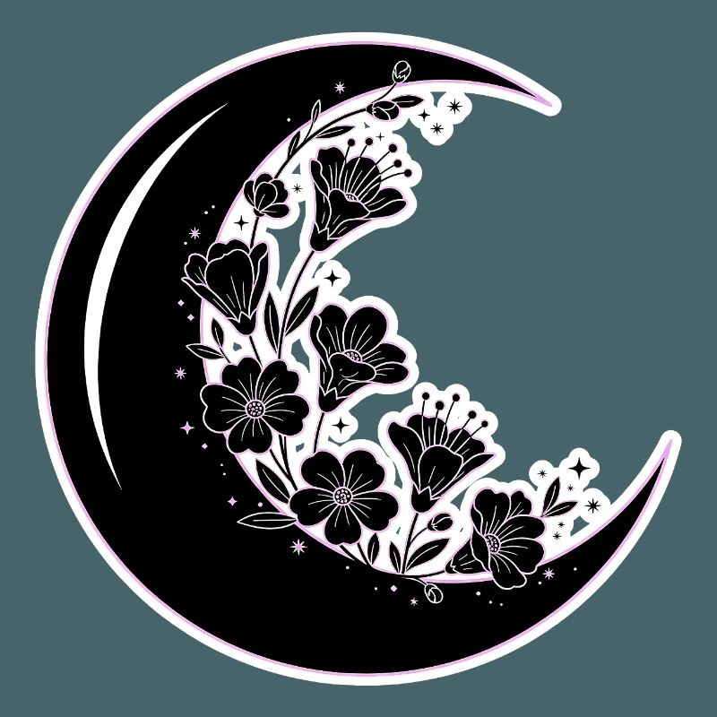 Blumen Mondphase Illustration