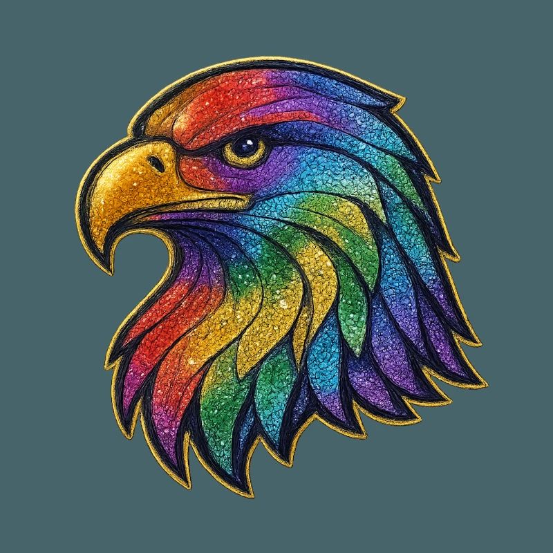 Rainbow Eagle Head Patch