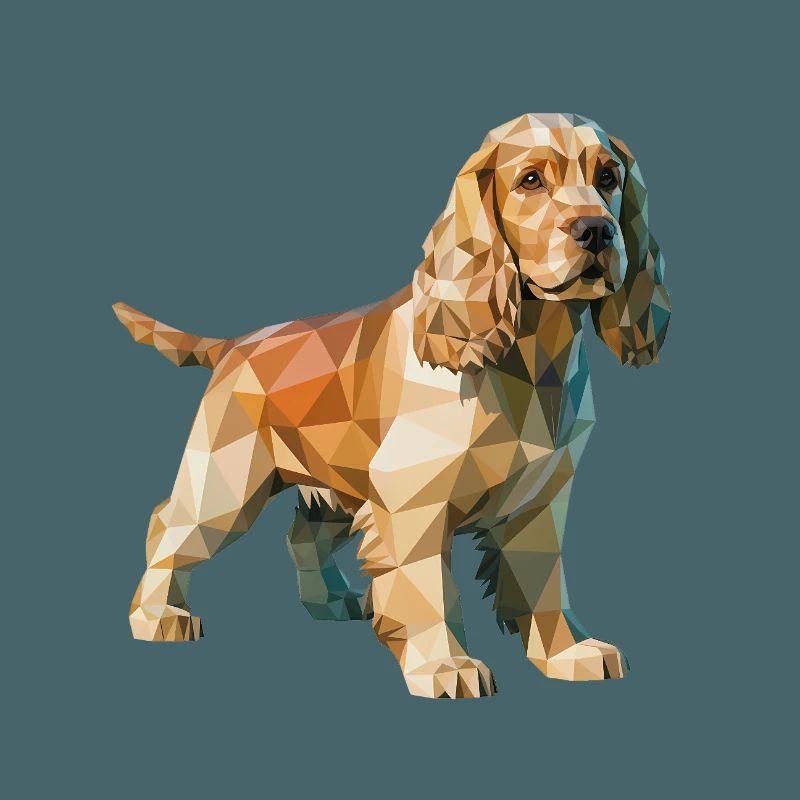 Cocker Spaniel - Cool Low Poly Logo