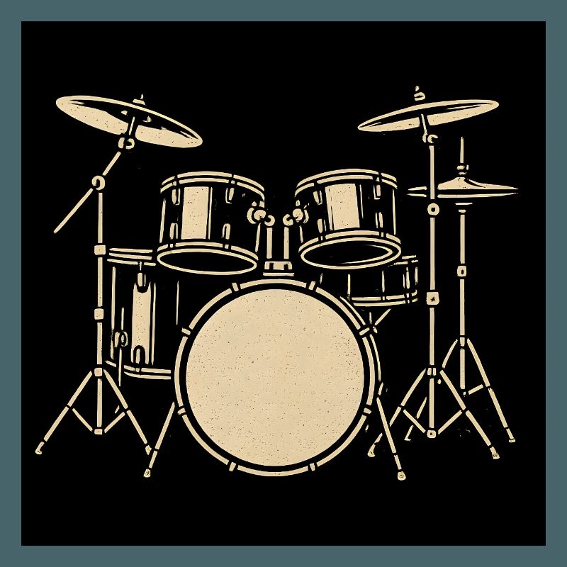 Schwarzsilbernes Drumset Illustration