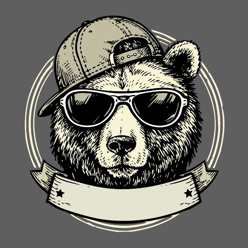 Bär mit Retro-Sonnenbrille