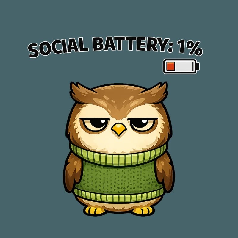 Eulenpullover 1% Akku Humor