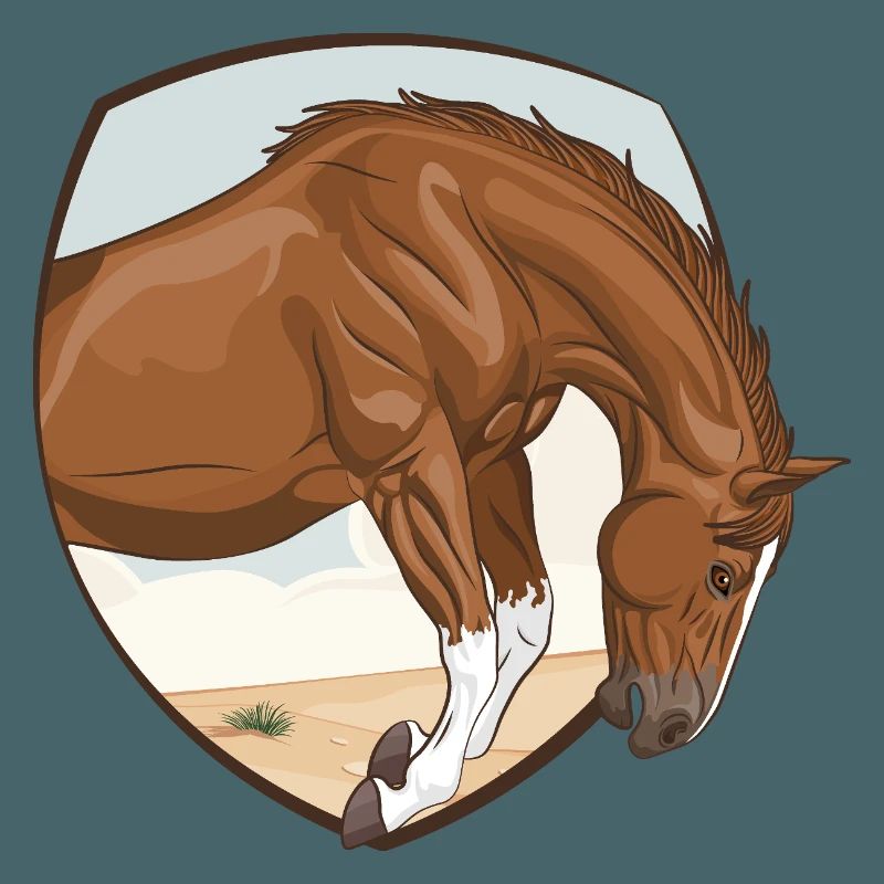 Ein Pferd, das in ein Feld springt