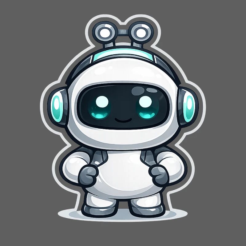 Copilot AI Robot Mascot Cute Dev Sticker