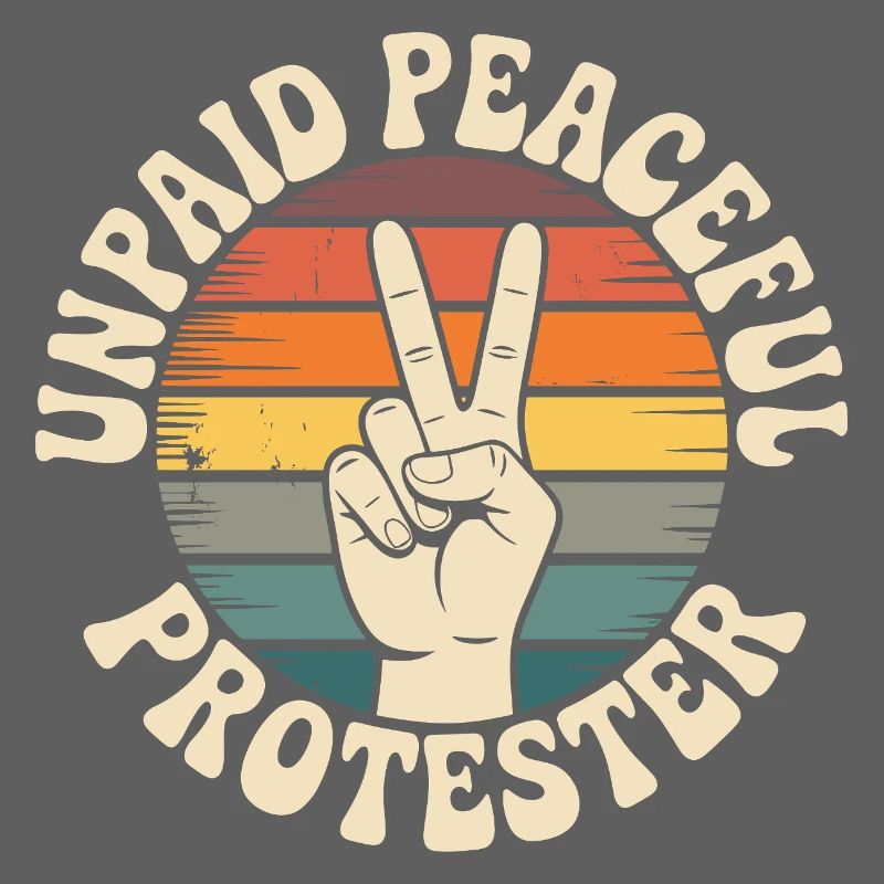 Unpaid Peaceful Protester Activist Saying Demo