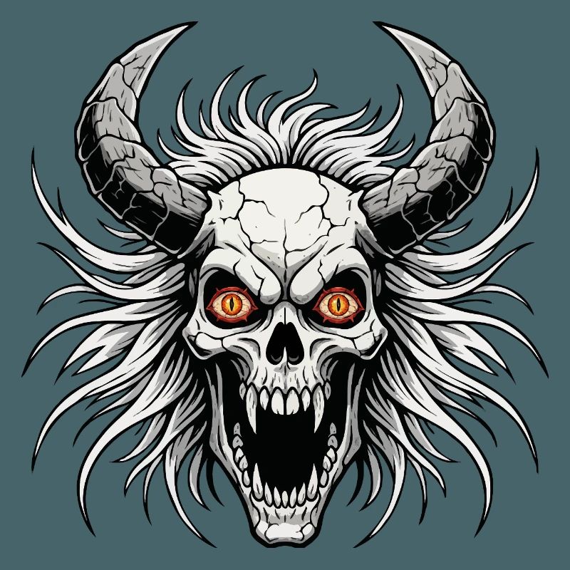 Devil skull with horns
