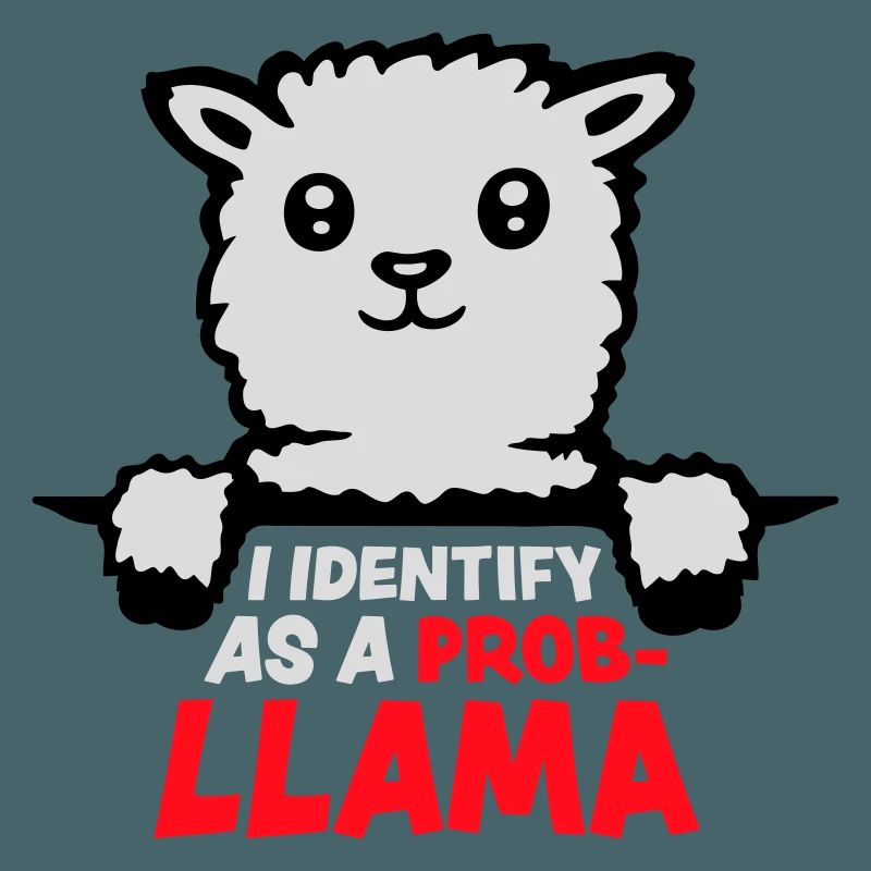 I Identify As A Probllama Cool Lama Problem Spruch