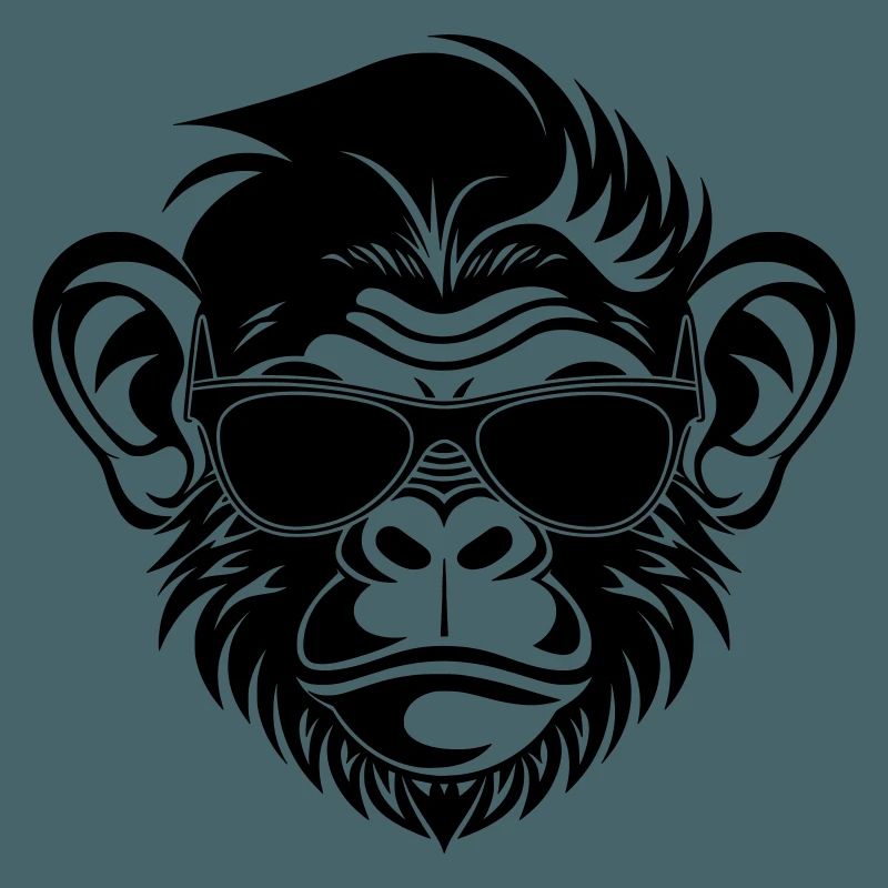 Cool Monkey Head with Sunglasses