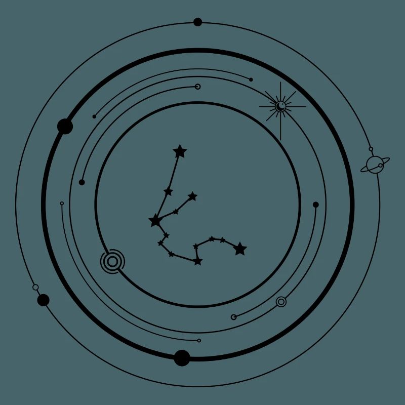 Constellation de points en éclat d’étoile