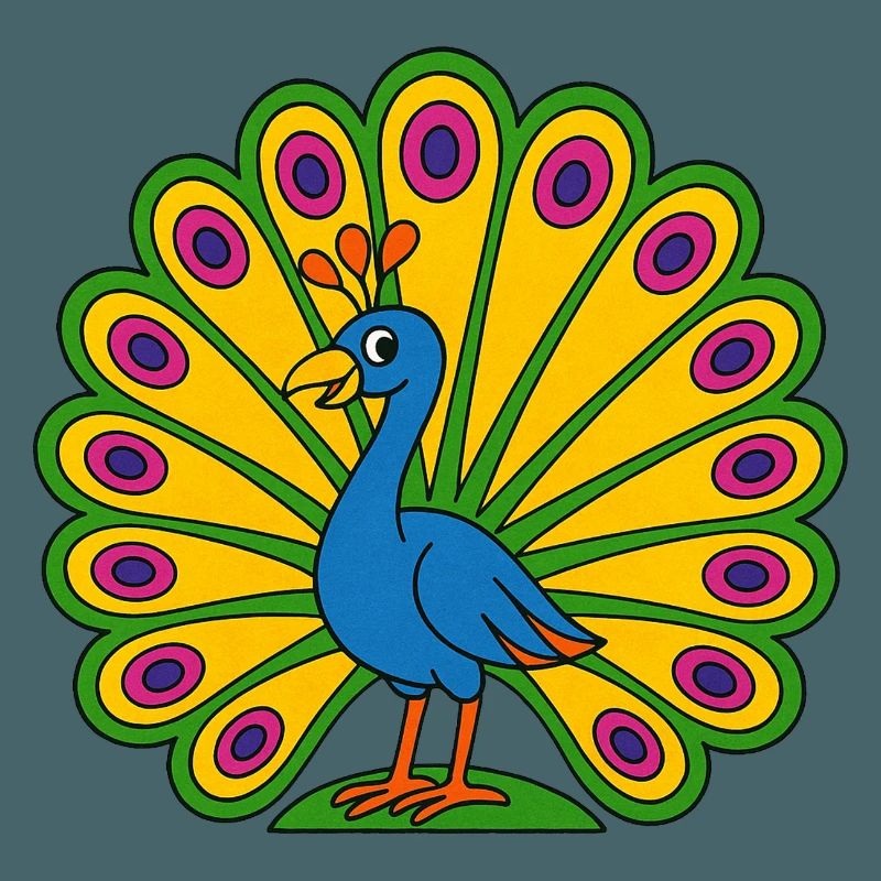 Lebendiger Pfauenfächer
