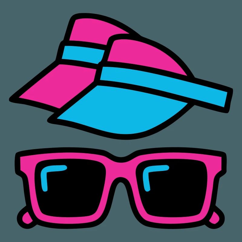 80s Sun Visor Glasses Set