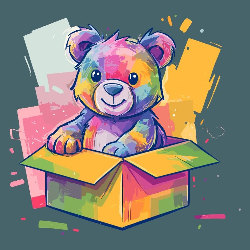 Rainbow Bear in a Box