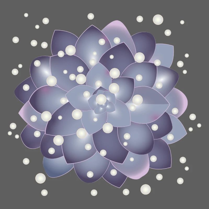 belle fleur succulente avec des perles