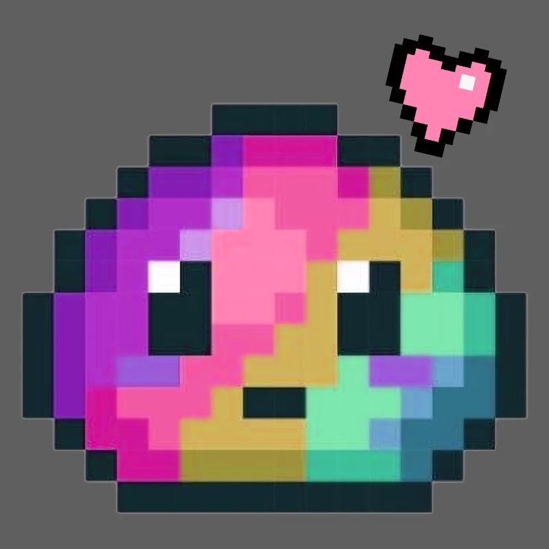 Pixel Color Explosion Heart Style 8 Bits Rétro