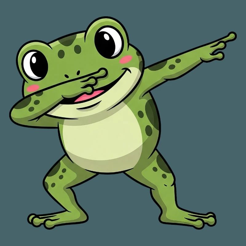 Cute Frog Toad Toad Dabbing Kids Cartoon