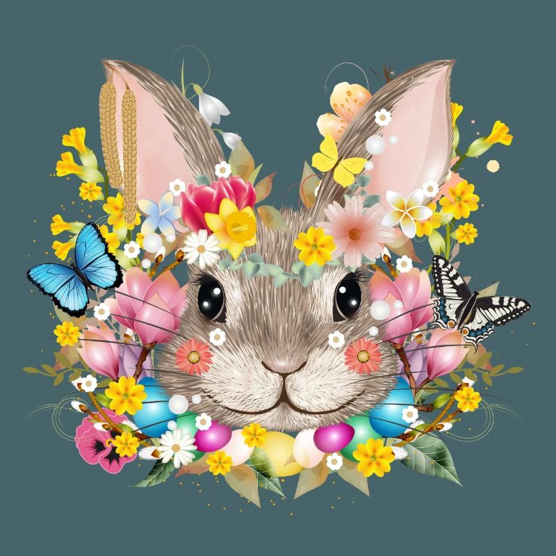 Rabbits in a spring-like Easter ambience