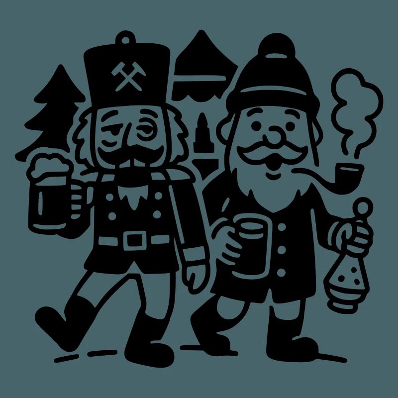 Mulled Wine Drinking Team Santa Claus Nutcracker
