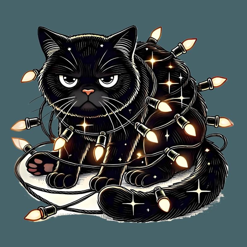 Grumpy Christmas Cat. Miau aber bitte ohne Lametta