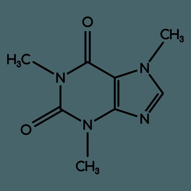 Molécule de caféine - Formule de structure