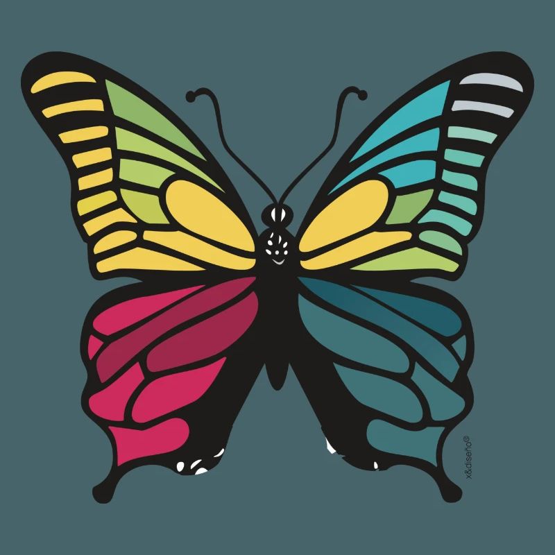 Lebendiger Regenbogenschmetterling