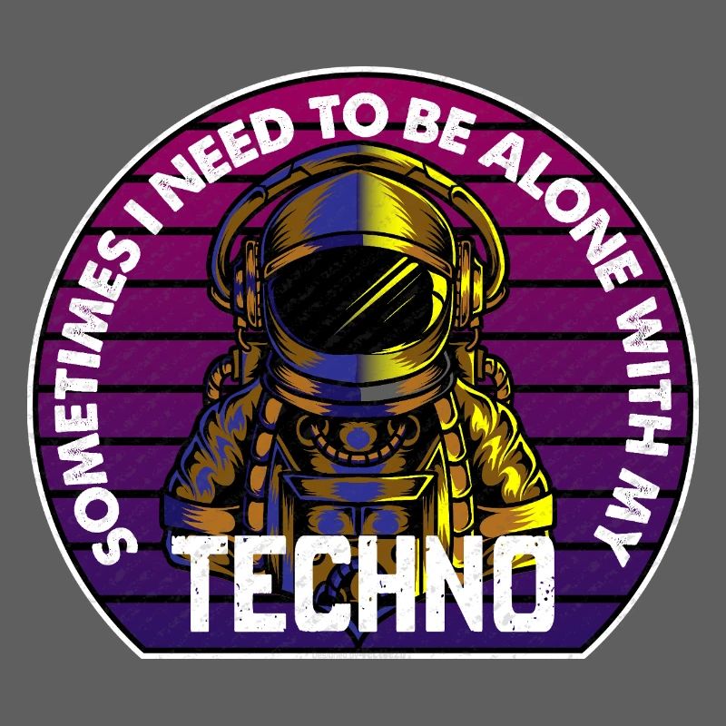 Techno Astronaut Circle Abzeichen