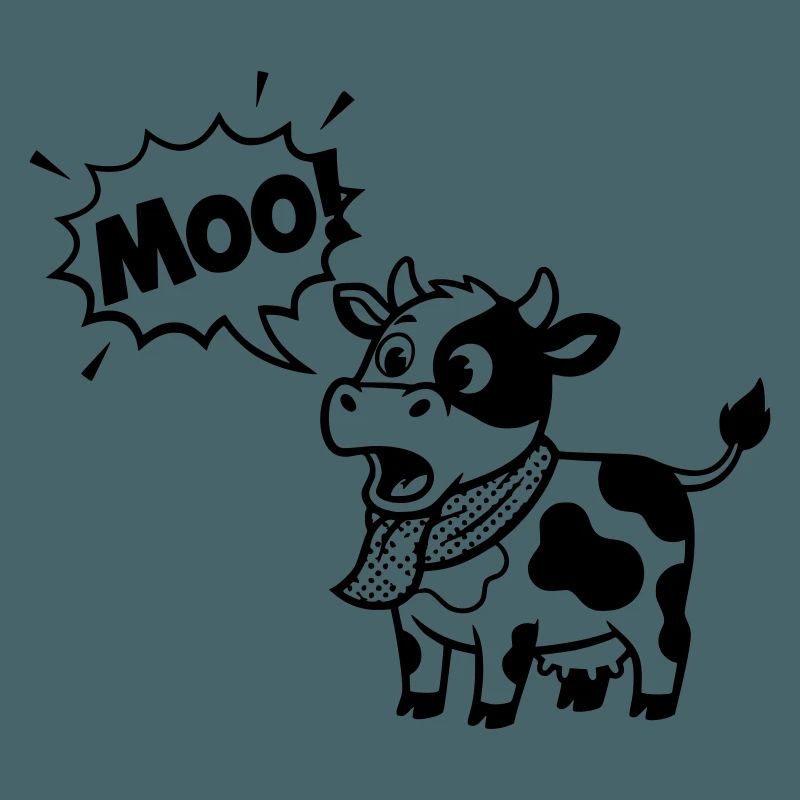 Witzige Kuh Moo Comic Sprechblase