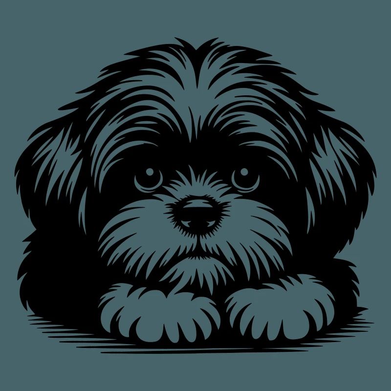 Shih Tzu Head with Paws