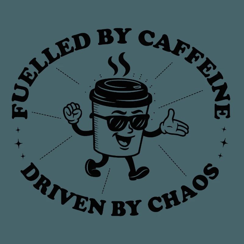 Fuelled by Caffeine Driven by Chaos Retro Coffee