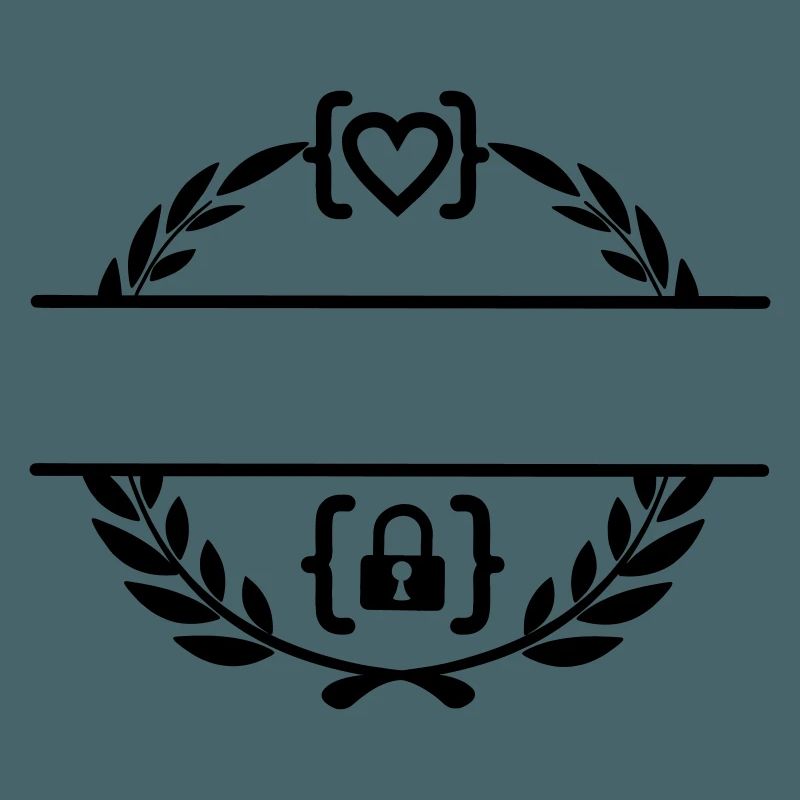 Code avec cœur et code avec cadenas couronne de laurier m