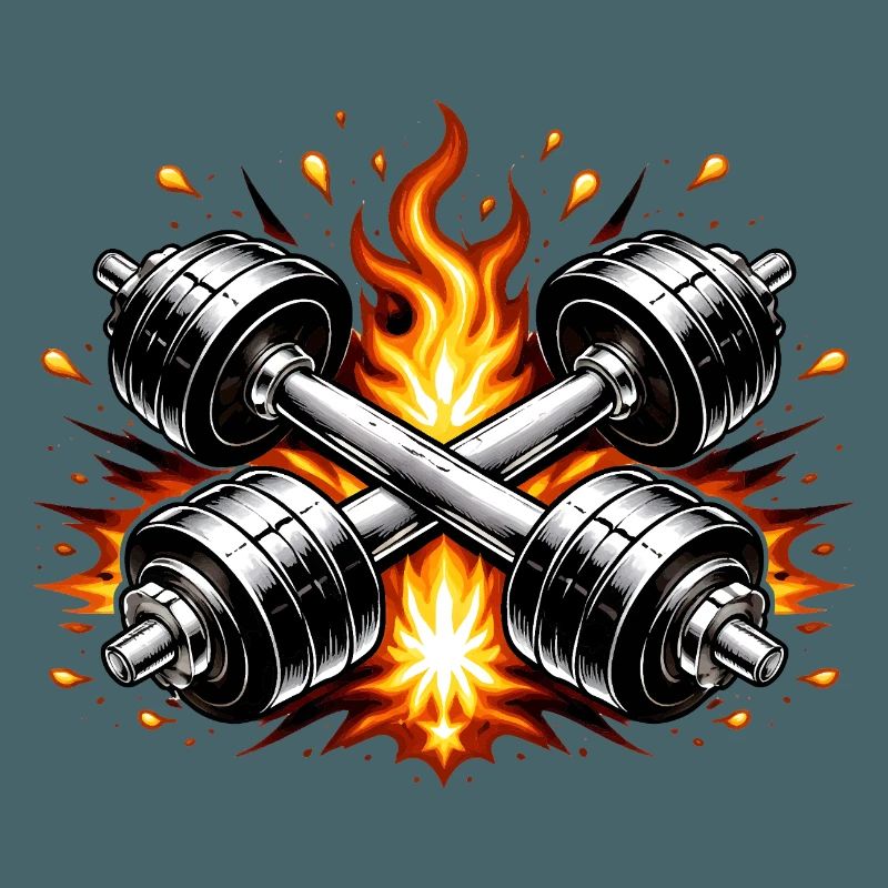 Flammende Hanteln 