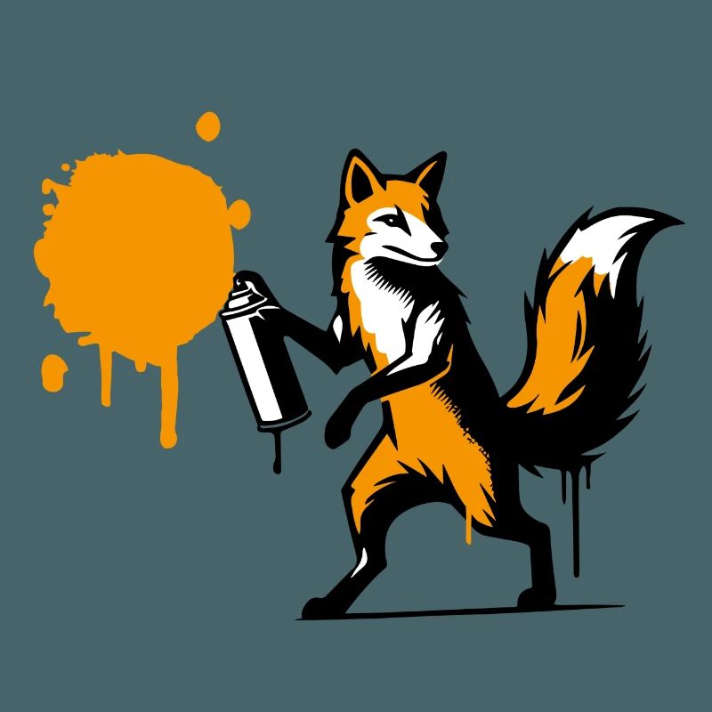 Graffiti fox in creative stencil style