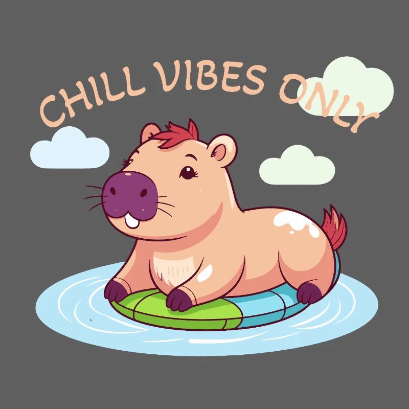 Capybara mignon - Capybara sur planche de surf