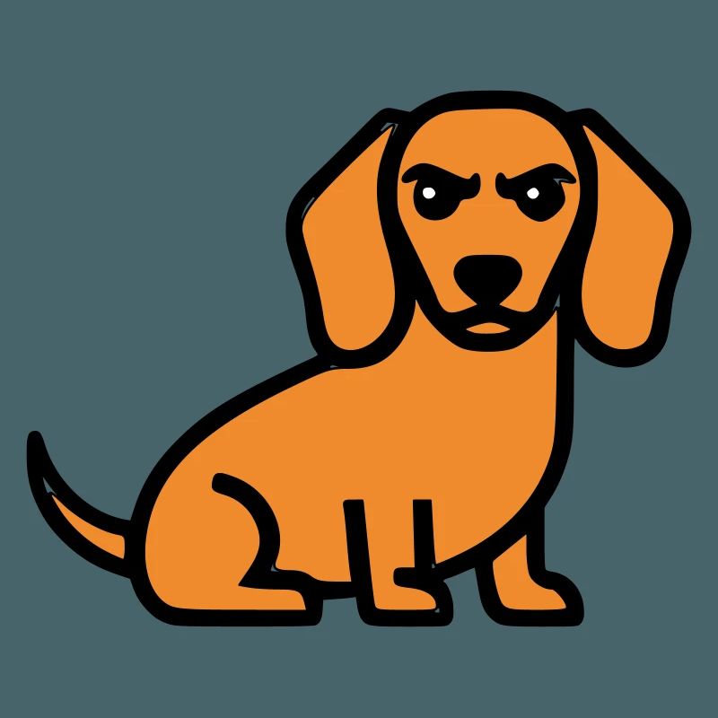 Dackel Hund Braun Comic