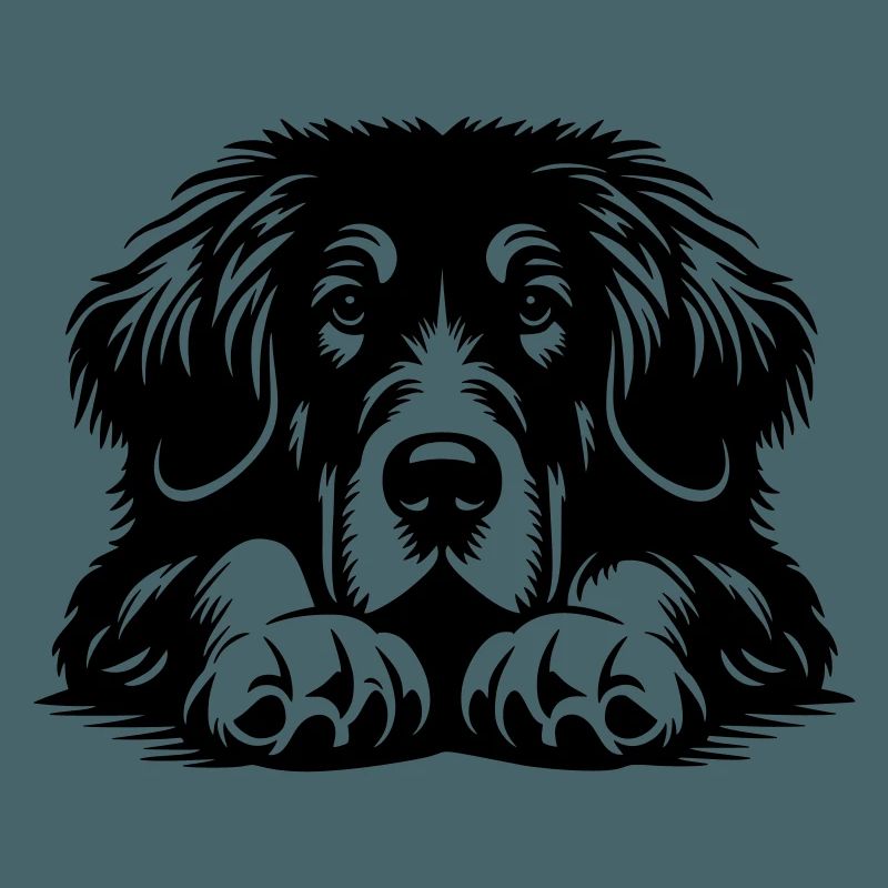 Tibetan Great Dane Head with Paws