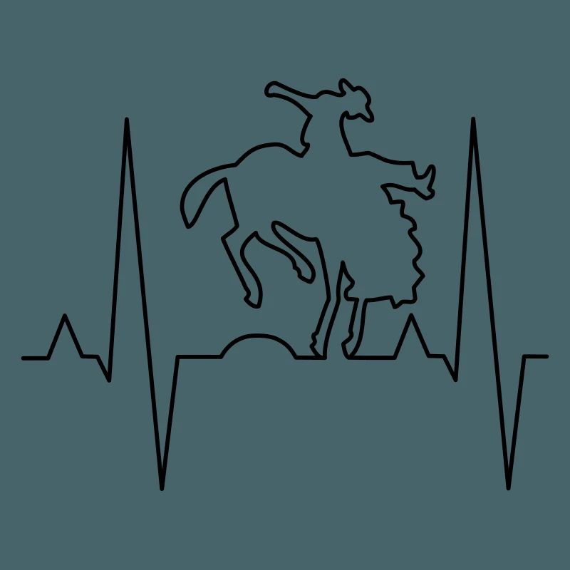 Conception d’impression de cavalier de rodéo