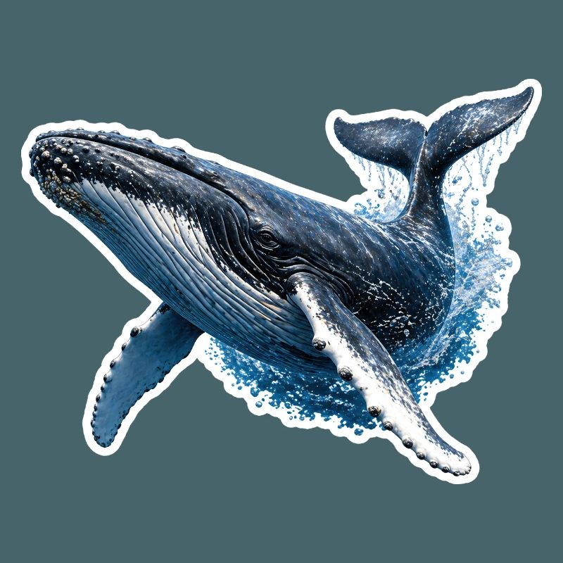 Springender Buckelwal – Dynamische Meeres-Illustra