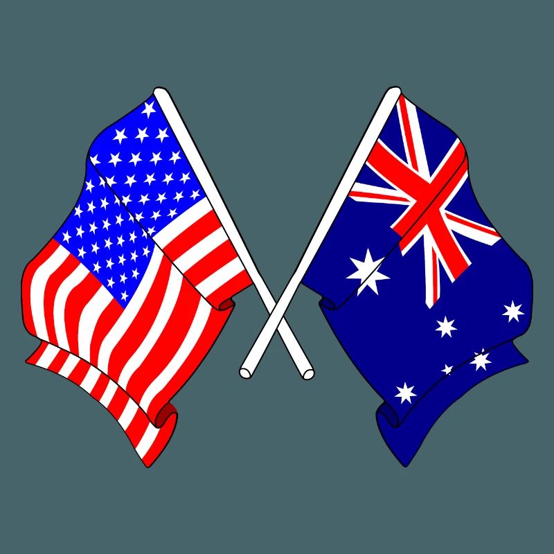 Drapeau des États-Unis et drapeau de l’Australie