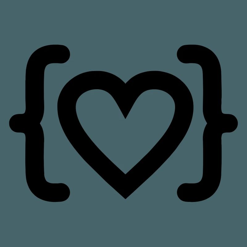 Cœur du logo du code du programmeur