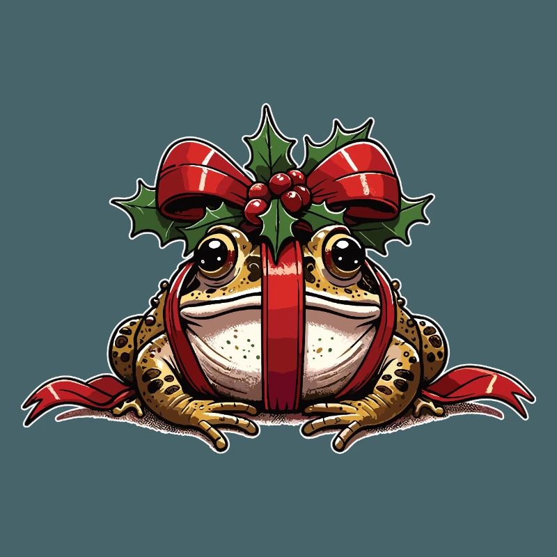 Mistle-Toad Funny Christmas Toad Frog