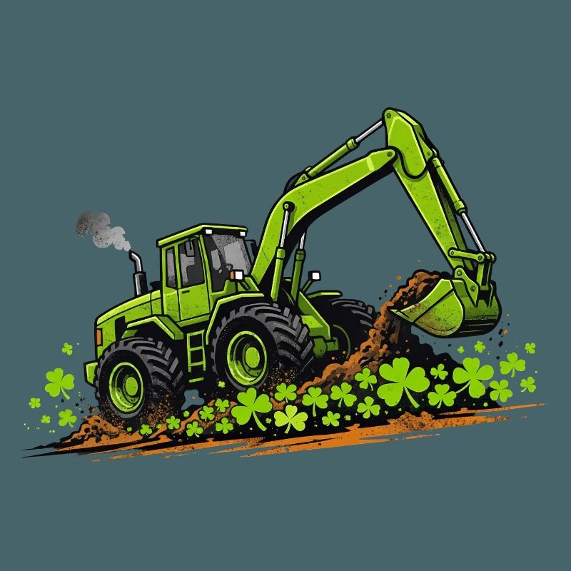  St Patricks Day Excavator Digger Construction
