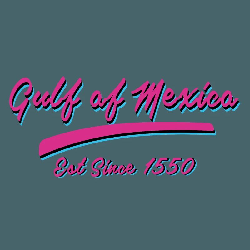 Conception de texte rétro du golfe du Mexique