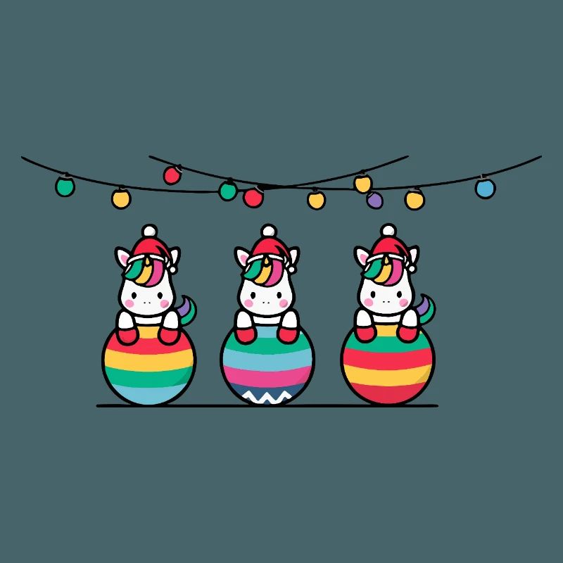 3 Einhörner Weihnachtskugeln Freunde