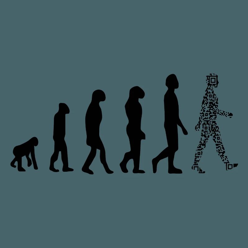 Evolution QR Code - Humor Gesundheits-Pass