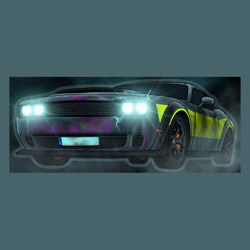 Flash Check Neon Stripe Car