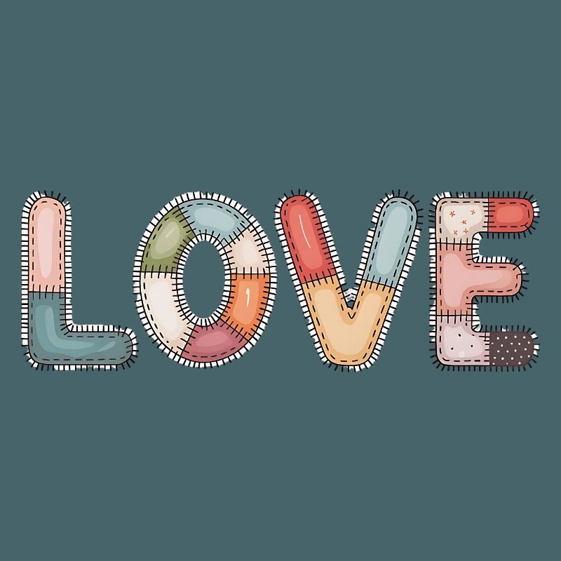 Love Patchwork Sewing Handmade Design