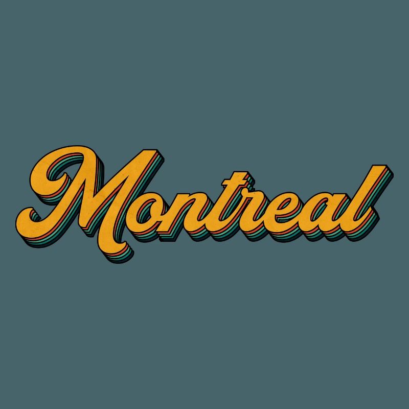 Montreal Retro Script Multicolor Shadow